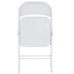 2x Matt White Metal Folding Chairs Space-Saving Foldable Office Dining Chair - Image 4