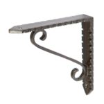 2x Notched Scroll Iron Shelf Bracket Antique Vintage Wall Brackets D105mm Raw - Image 4