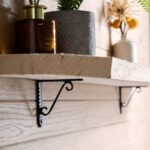 2x Notched Scroll Iron Shelf Bracket Antique Vintage Wall Brackets D105mm Raw - Image 6