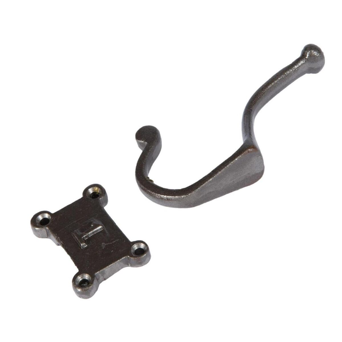 2x Number 1 Double Wall Hook Cast Iron Antique Vintage Style W50mm x H115mm Raw - Image 3