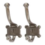 2x Number 1 Double Wall Hook Cast Iron Antique Vintage Style W50mm x H115mm Raw