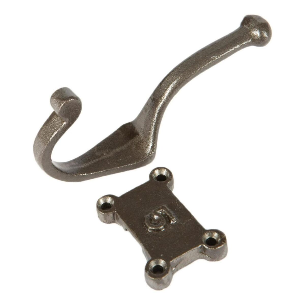 2x Number 5 Double Wall Hook Cast Iron Antique Vintage Style W50mm x H115mm Raw - Image 3