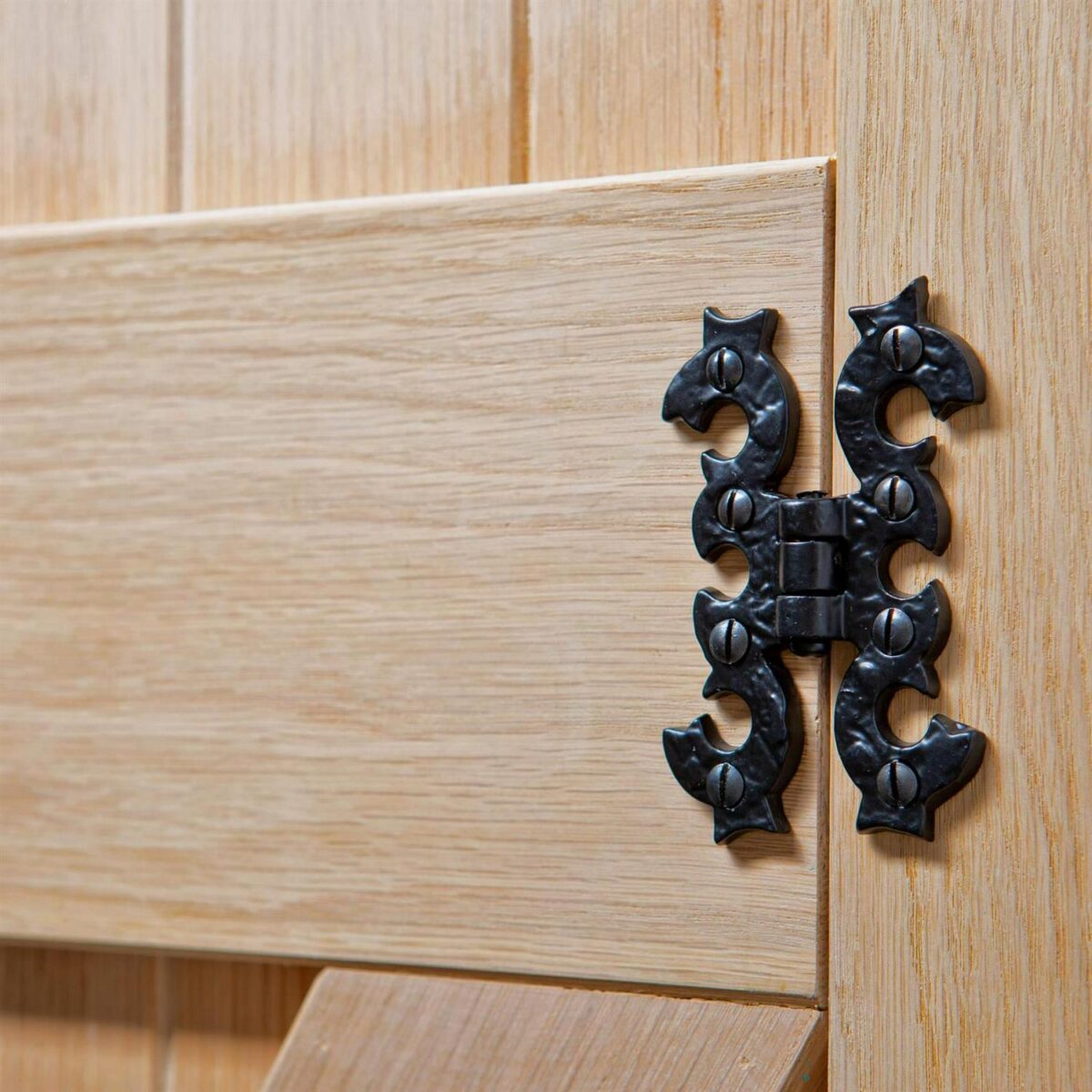 2x Ornate Cabinet Hinge Cast Iron Antique Cupboard Door Hinges H95mm Black - Image 5