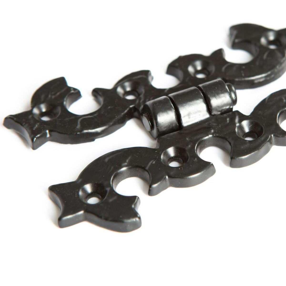2x Ornate Cabinet Hinge Cast Iron Antique Cupboard Door Hinges H95mm Black - Image 2