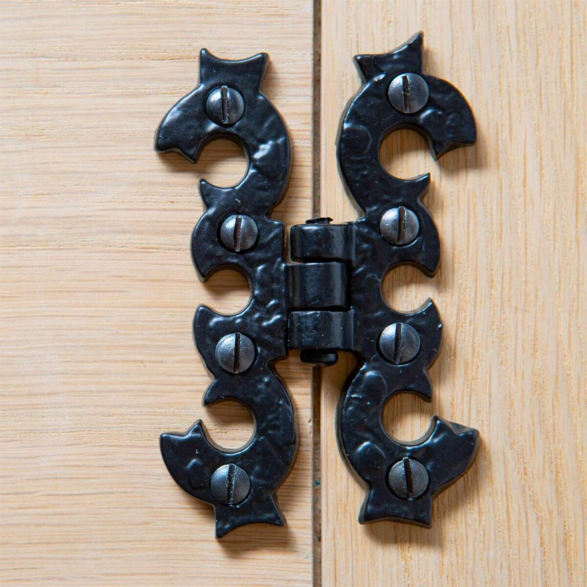 2x Ornate Cabinet Hinge Cast Iron Antique Cupboard Door Hinges H95mm Black - Image 6