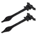 2x Ornate T-Hinge Cast Iron Antique Interior Exterior Hinges W310mm Black