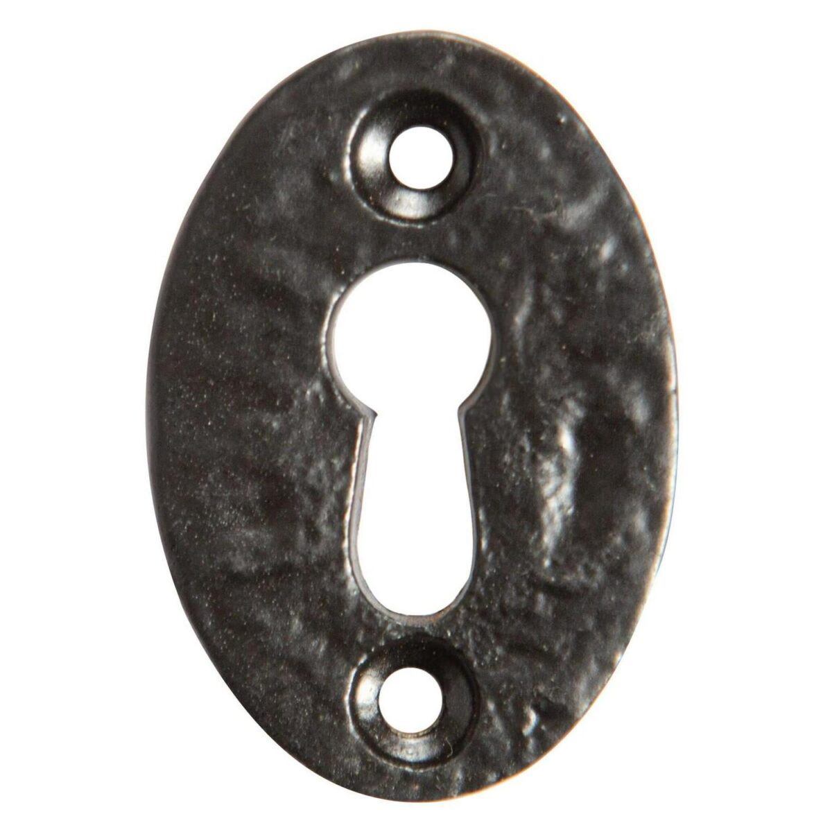 2x Oval Rim and Mortice Door Knob Cast Iron Antique Vintage Handle W60mm Black - Image 4