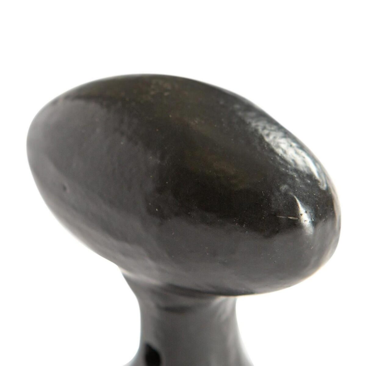 2x Oval Rim and Mortice Door Knob Cast Iron Antique Vintage Handle W60mm Black - Image 2