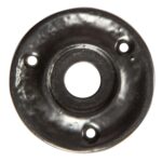 2x Oval Rim and Mortice Door Knob Cast Iron Antique Vintage Handle W60mm Black - Image 3