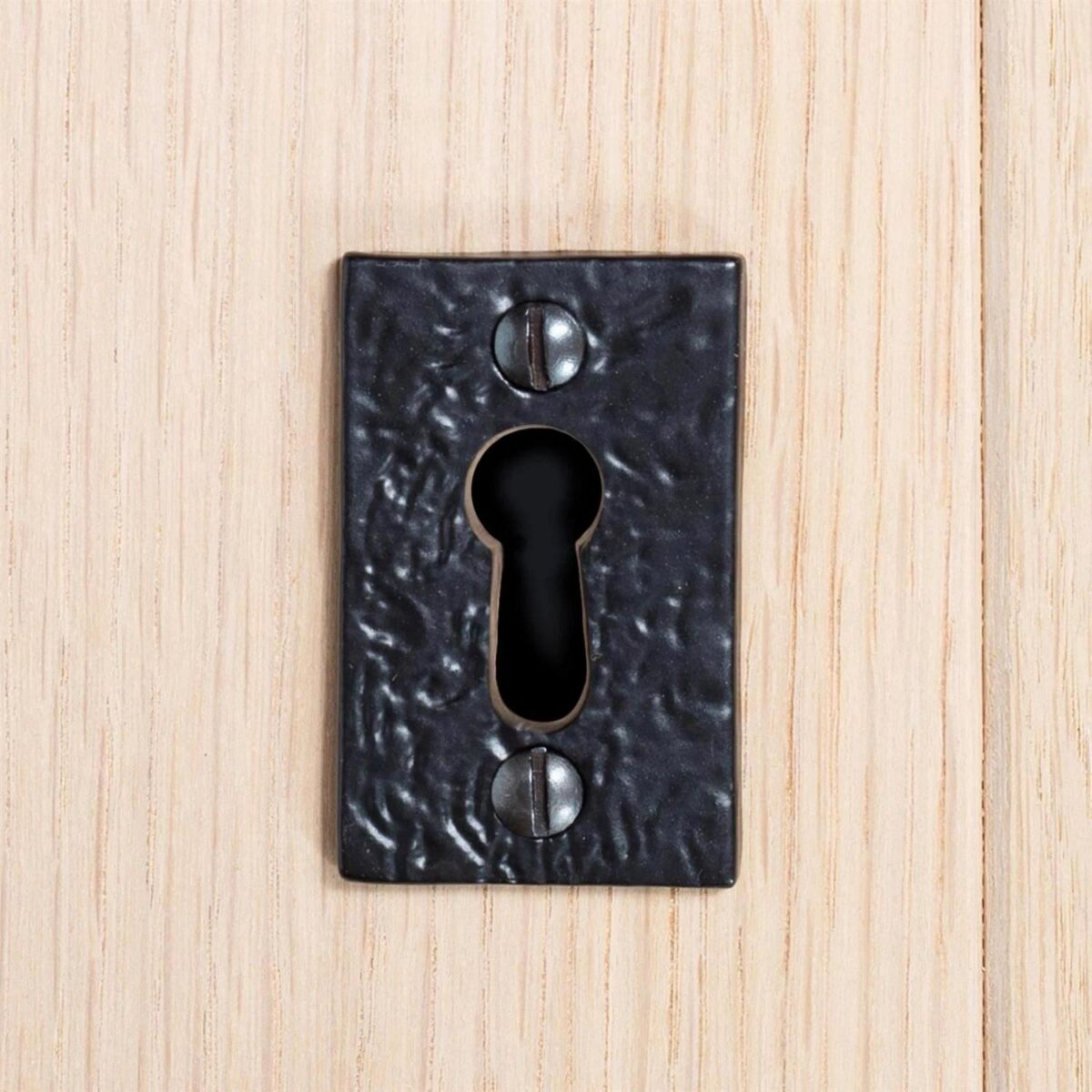 2x Rectangular Escutcheon Plate Cast Iron Antique Keyhole W30mm x H50mm Black - Image 7