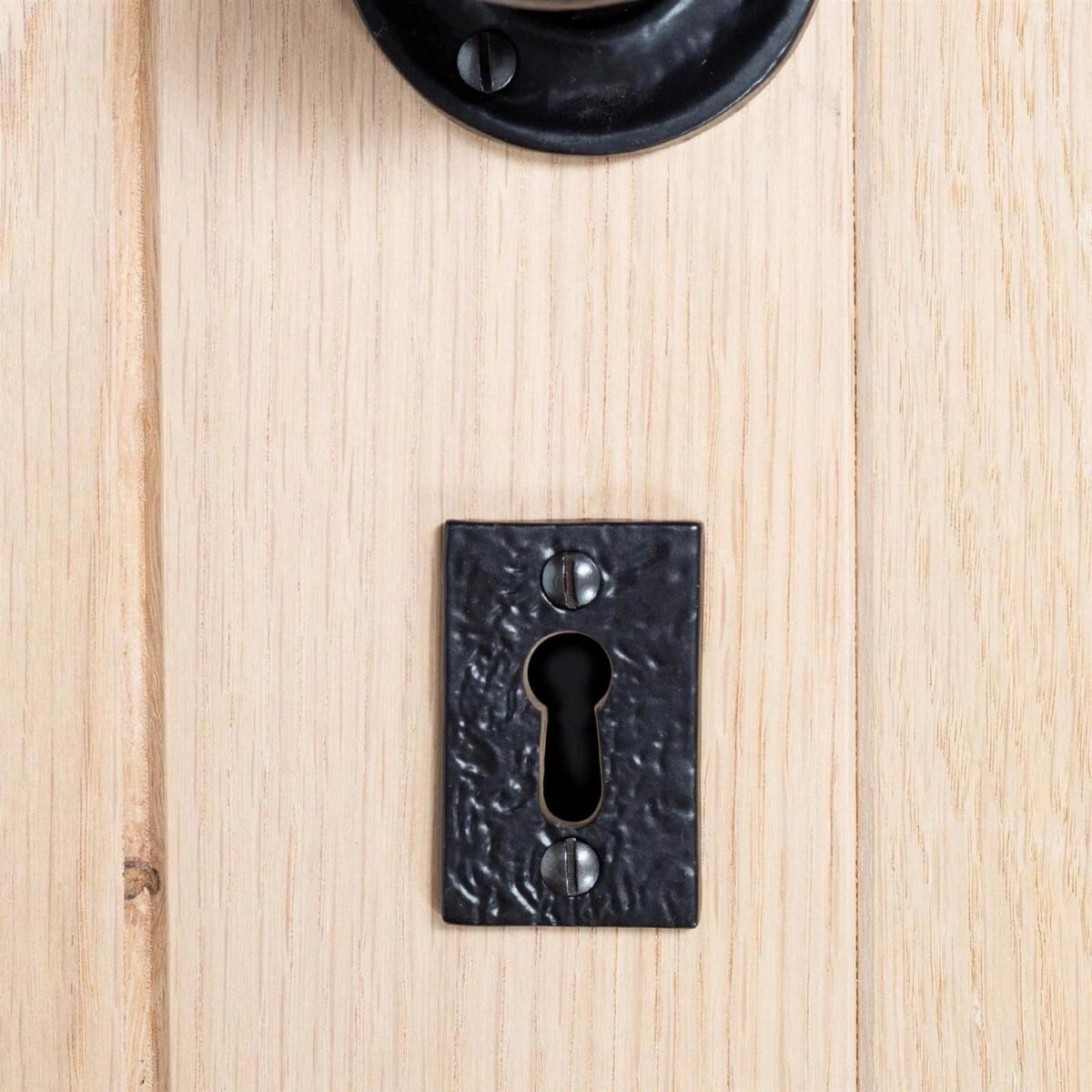 2x Rectangular Escutcheon Plate Cast Iron Antique Keyhole W30mm x H50mm Black - Image 6