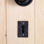2x Rectangular Escutcheon Plate Cast Iron Antique Keyhole W30mm x H50mm Black - Image 6