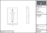 2x Rectangular Escutcheon Plate Cast Iron Antique Keyhole W30mm x H50mm Black - Image 5
