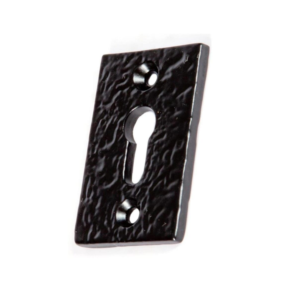 2x Rectangular Escutcheon Plate Cast Iron Antique Keyhole W30mm x H50mm Black - Image 4