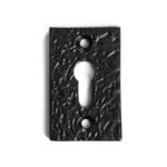 2x Rectangular Escutcheon Plate Cast Iron Antique Keyhole W30mm x H50mm Black - Image 2