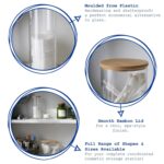 2x Reusable Plastic Tall Cotton Pad Holders with Bamboo Lid Cosmetic Storage - Image 2