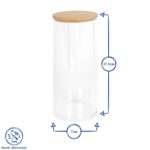 2x Reusable Plastic Tall Cotton Pad Holders with Bamboo Lid Cosmetic Storage - Image 3