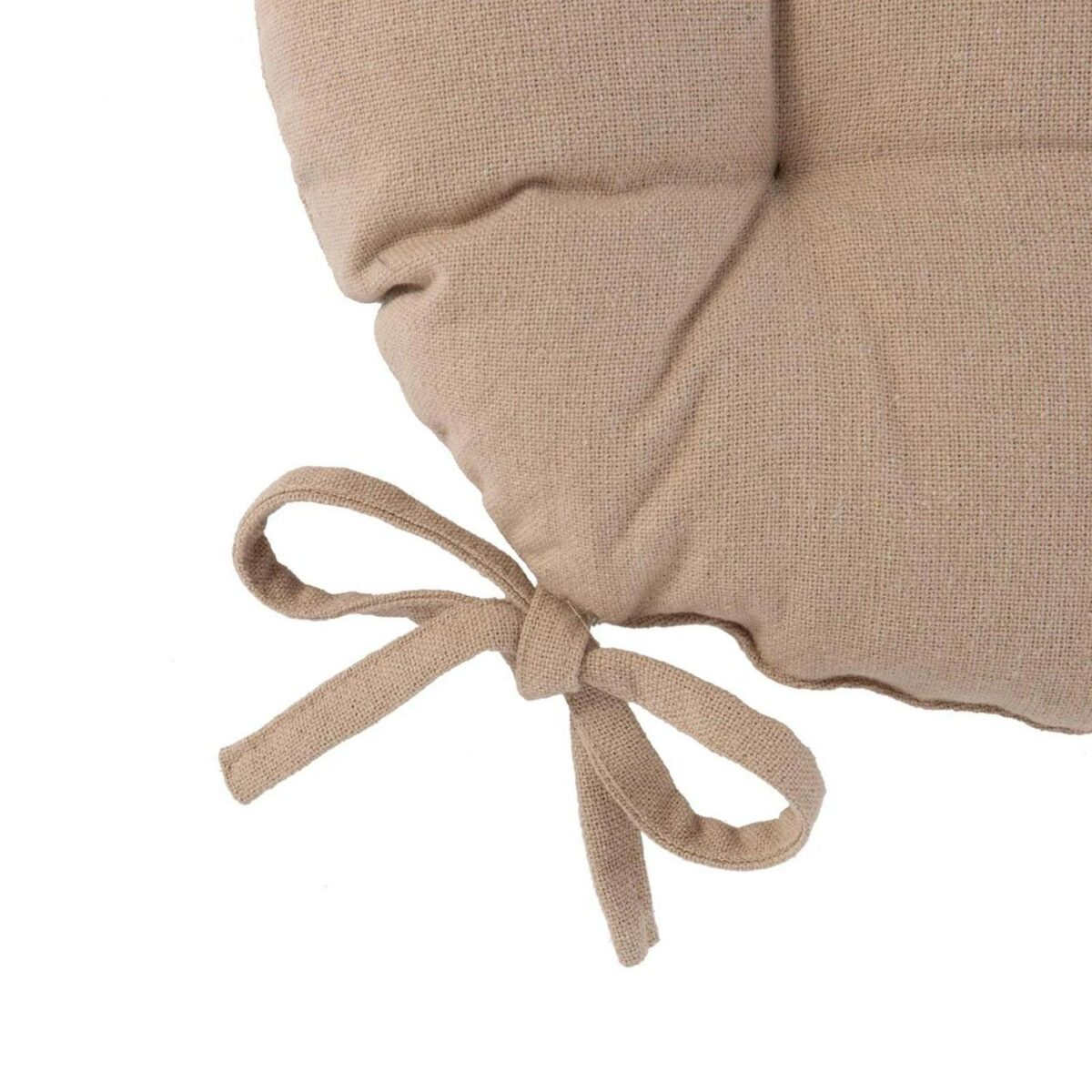 2x Round Garden Chair Seat Cushions Cotton Polyester Outdoor Dining Natural - Image 4