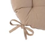 2x Round Garden Chair Seat Cushions Cotton Polyester Outdoor Dining Natural - Image 4