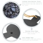 2x Round Slate Serving Paddles Rustic Dining Table Place Setting 34cm Grey - Image 2