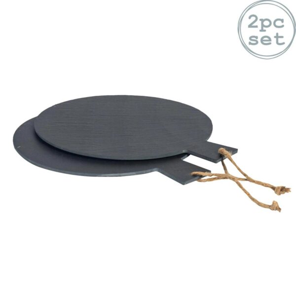 2x Round Slate Servi d031dd0cd55881094a0380b38c14f27b