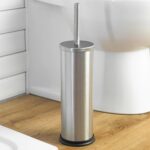 2x Round Toilet Brushes Bathroom Cleaning Scrubber Closed Tower Holder 9cm Matt - Image 4