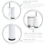 2x Round Toilet Brushes Bathroom Cleaning Scrubber Closed Tower Holder 9cm Matt - Image 2