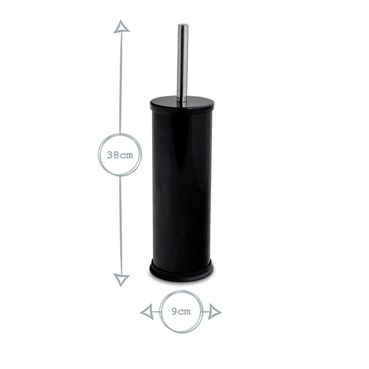 2x Round Toilet Brushes Bathroom Cleaning Scrubber Closed Tower Holder 9cm Matt - Image 3