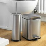 2x Round Toilet Brushes Bathroom Cleaning Scrubber Closed Tower Holder 9cm Matt - Image 5