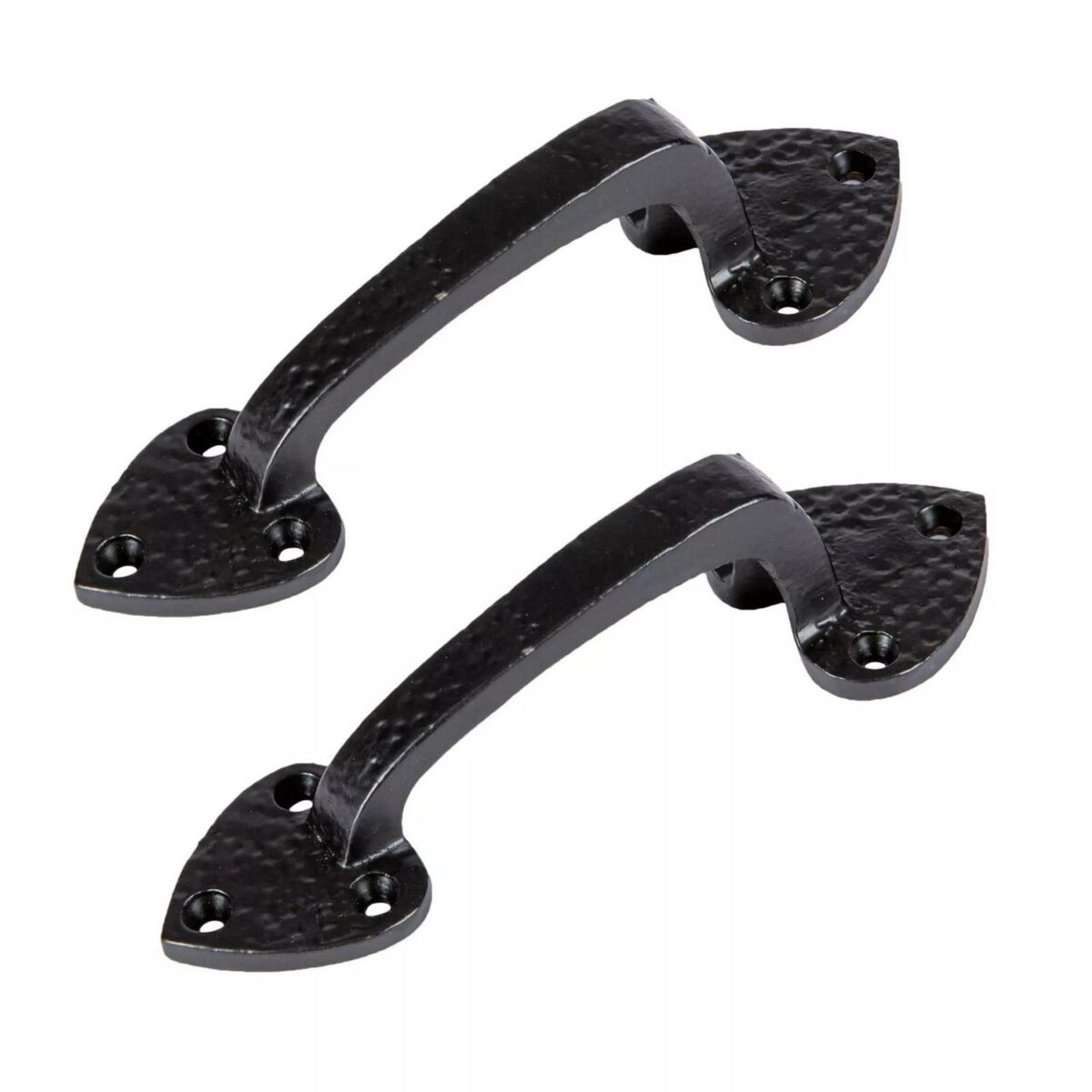 2x Rustic Arrowhead Door Handle Cast Iron Antique Cupboard Pull H155mm Black - Image 1