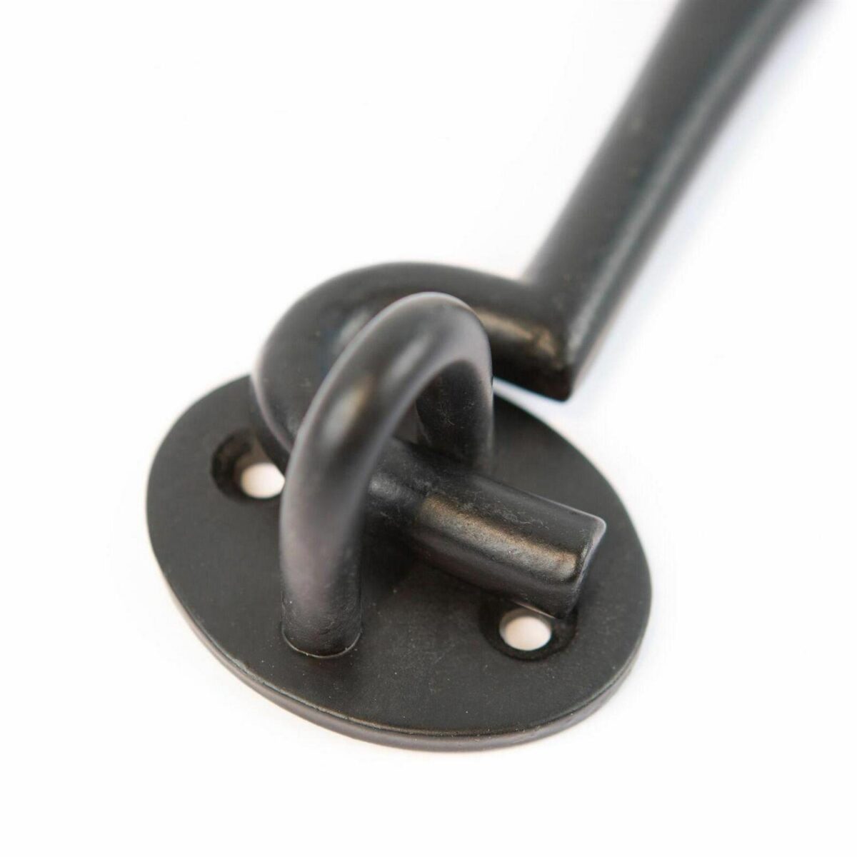 2x Rustic Cabin Hook and Eye Cast Iron Shed Door Gate Latch Lock W125mm Black - Image 2
