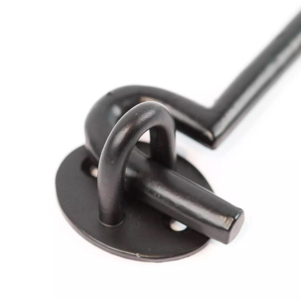 2x Rustic Cabin Hook and Eye Cast Iron Shed Door Gate Latch Lock W225mm Black - Image 2