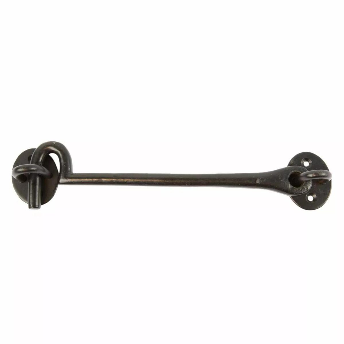 2x Rustic Cabin Hook and Eye Cast Iron Shed Door Gate Latch Lock W225mm Black - Image 4