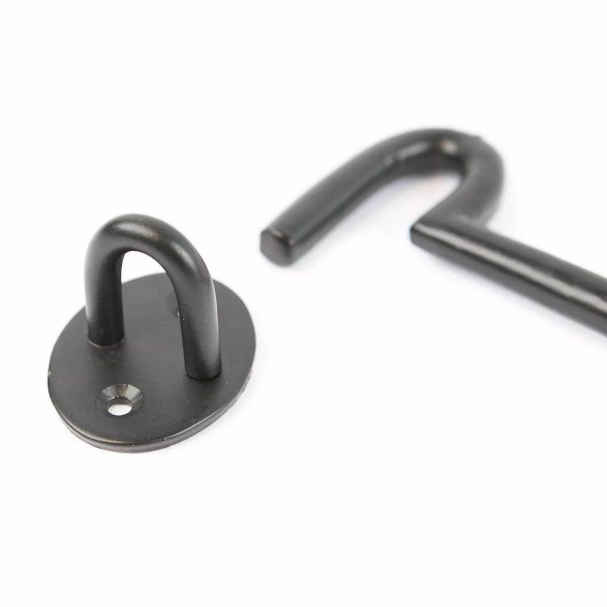 2x Rustic Cabin Hook and Eye Cast Iron Shed Door Gate Latch Lock W225mm Black - Image 3