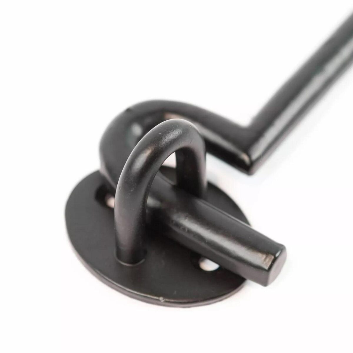 2x Rustic Cabin Hook and Eye Cast Iron Shed Door Gate Latch Lock W225mm Black - Image 2