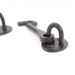 2x Rustic Cabin Hook and Eye Cast Iron Shed Door Gate Latch Lock W125mm Black - Image 3