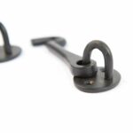 2x Rustic Cabin Hook and Eye Cast Iron Shed Door Gate Latch Lock W125mm Black - Image 3
