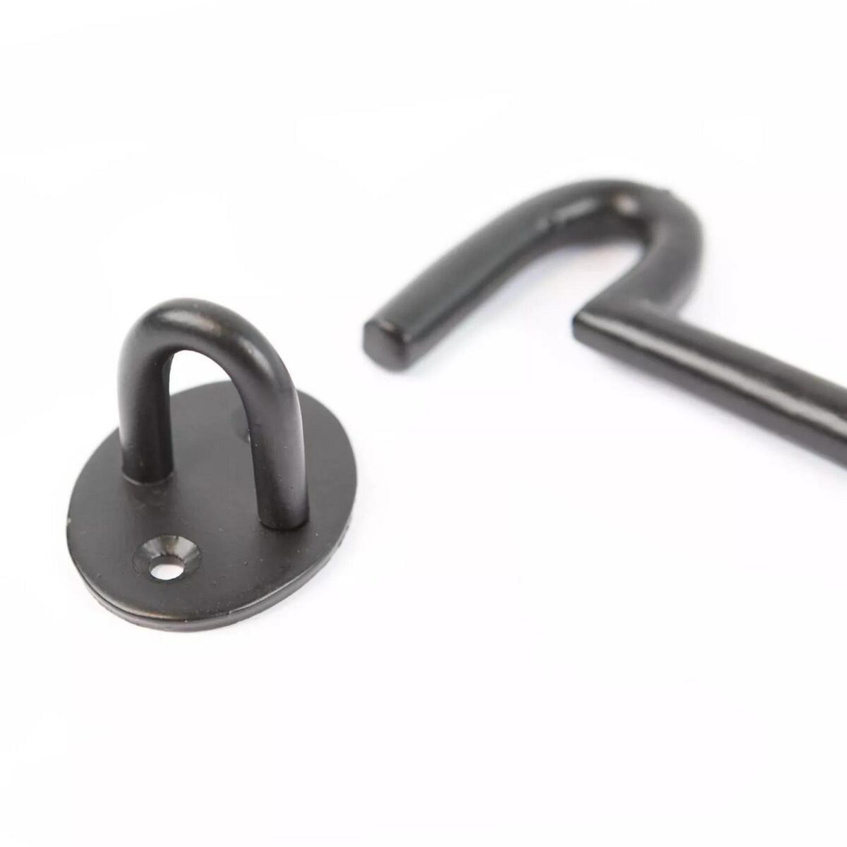 2x Rustic Cabin Hook and Eye Cast Iron Shed Door Gate Latch Lock W225mm Black - Image 3