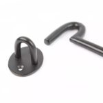 2x Rustic Cabin Hook and Eye Cast Iron Shed Door Gate Latch Lock W225mm Black - Image 3