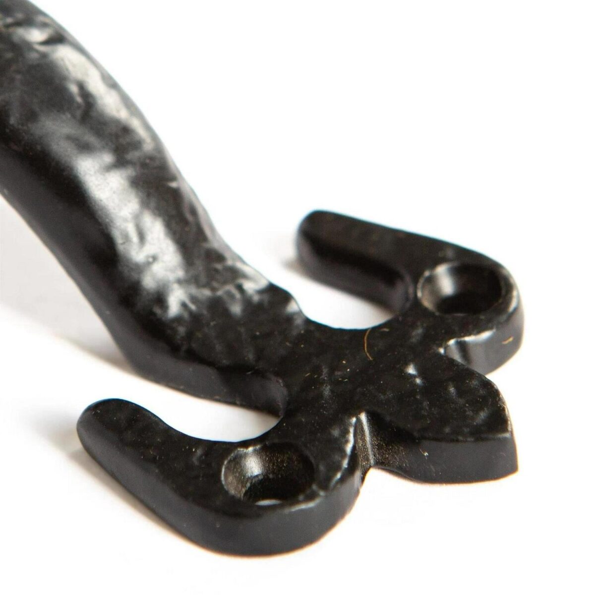 2x Rustic Fleur De Lis Door Handle Cast Iron Antique Cupboard Pull H105mm Black - Image 2