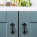 2x Rustic Fleur De Lis Door Handle Cast Iron Antique Cupboard Pull H105mm Black - Image 6