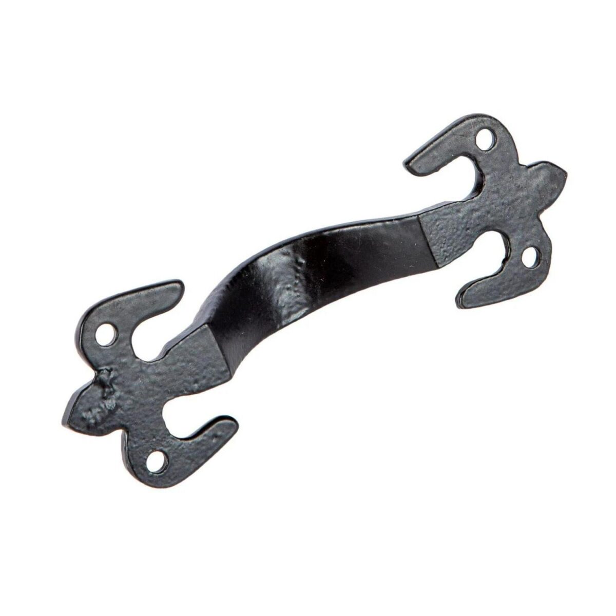 2x Rustic Fleur De Lis Door Handle Cast Iron Antique Cupboard Pull H105mm Black - Image 3