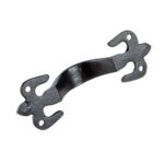 2x Rustic Fleur De Lis Door Handle Cast Iron Antique Cupboard Pull H105mm Black - Image 3