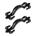 2x Rustic Fleur De Lis Door Handle Cast Iron Antique Cupboard Pull H105mm Black
