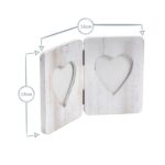 2x Rustic Hearts Folding 2 Photo Frames Driftwood Picture Display 4 x 6 White - Image 3
