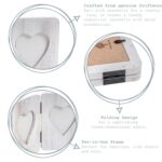 2x Rustic Hearts Folding 2 Photo Frames Driftwood Picture Display 4 x 6 White - Image 2