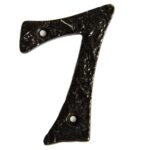 2x Rustic Iron Numeral - Number 7 Cast Iron Antique House Door Sign H90mm Black - Image 2
