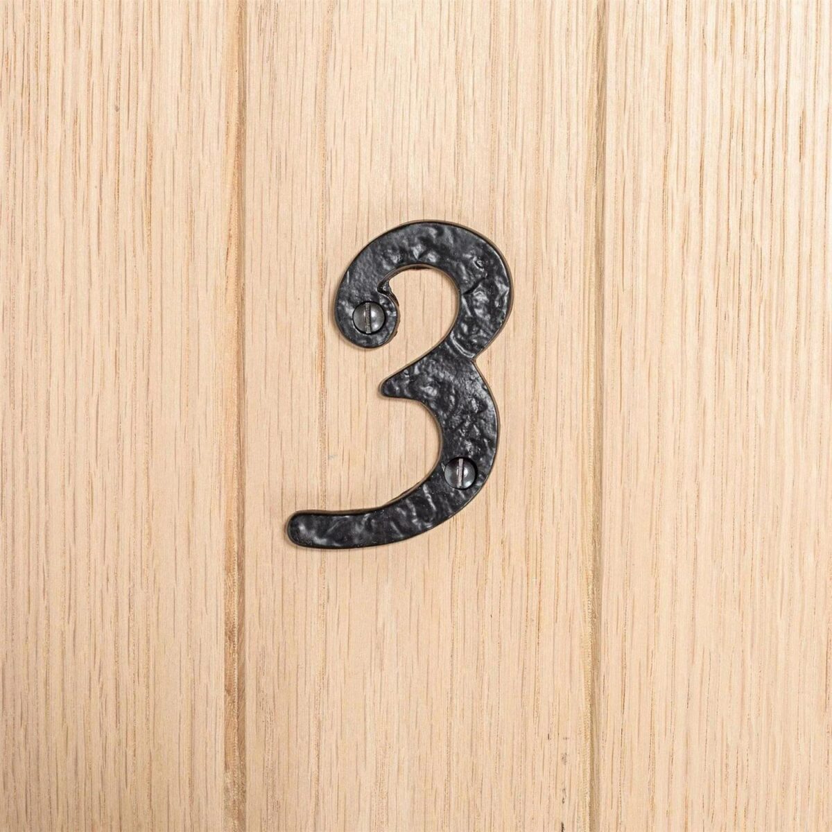 2x Rustic Iron Numeral - Number 3 Cast Iron Antique House Door Sign H75mm Raw - Image 5