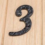 2x Rustic Iron Numeral - Number 3 Cast Iron Antique House Door Sign H75mm Raw - Image 6