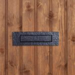 2x Rustic Letter Plate Cast Iron Antique Door Post Box W340mm x H100mm Black - Image 6